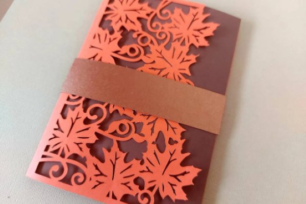 Autumn Wedding Tri Fold Pocket Card (by 3D SVG Crafts)