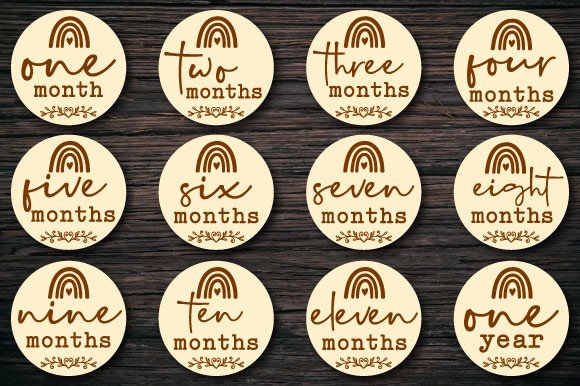 Baby Monthly Milestone Cards Laser Cut (by ABStore)