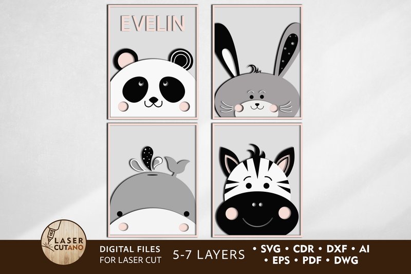 Baby Name Sign Bundle Laser Cut Files (by LaserCutano)