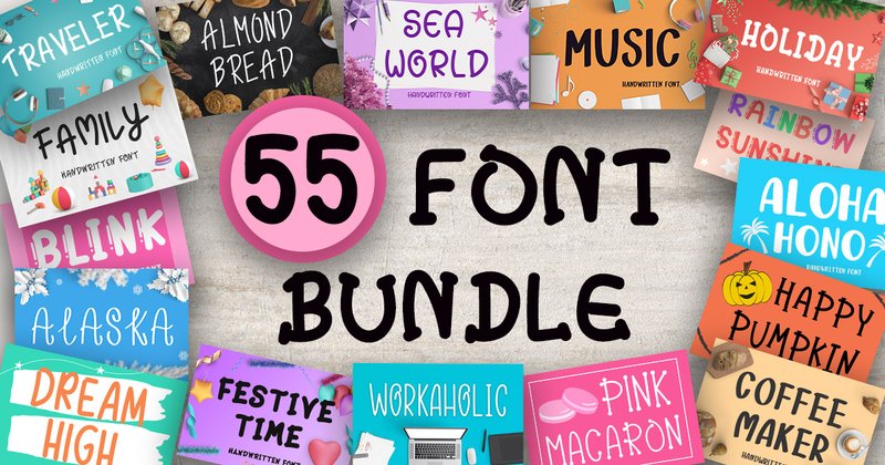 Big Fonts Bundle (by PearlyDaisy)