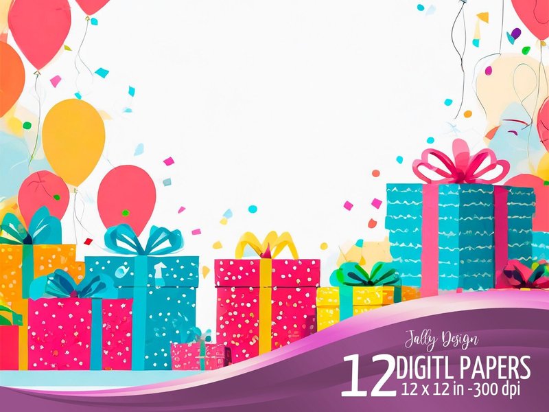 Birthday Presents Vector Illustrations (by jallydesign)