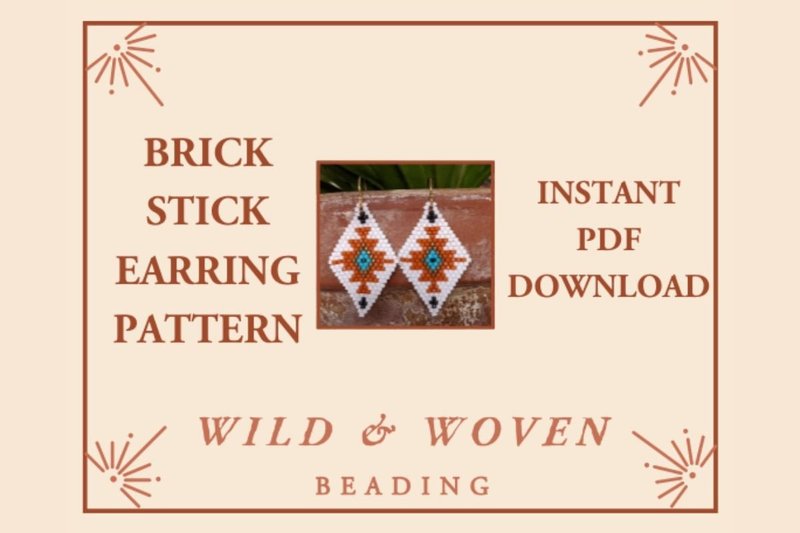 Brick Stitch Earring Pattern White (by Wild and Woven Beading)