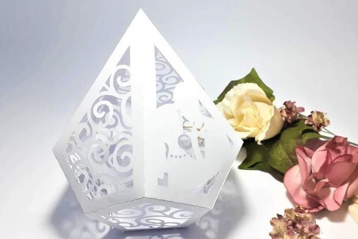 Bride and Groom Wedding Centerpiece (by 3D SVG Crafts)