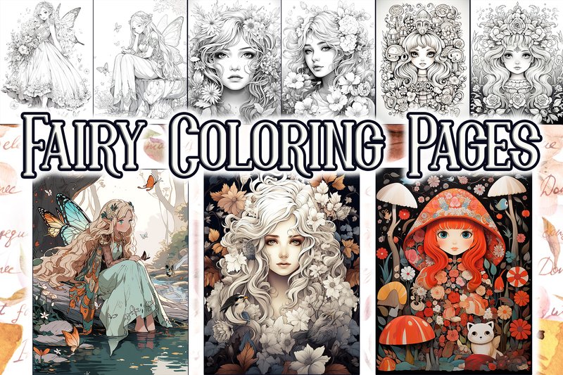 Bundle 3 Fairies Coloring Pages & Covers (by Mary's Designs)