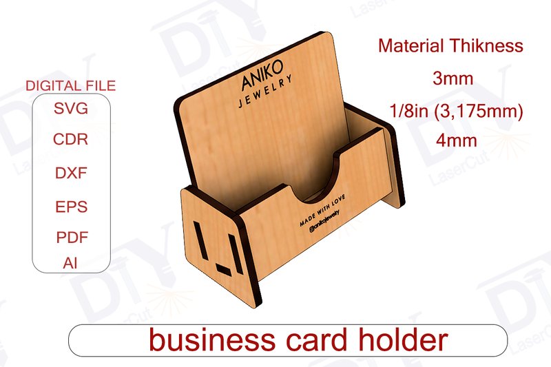 Business Card Holder Laser Cut Files SVG (by DIYLaserCute)