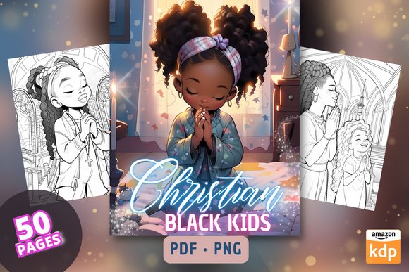 Christian Black Kids - Coloring Book (by Sahad Stavros Studio)