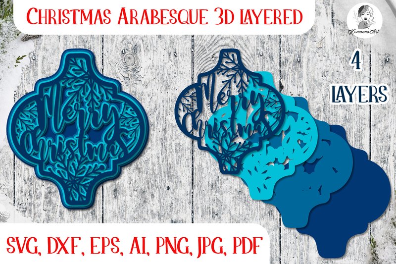 Christmas Arabesque Ornaments | 3D Layer (by Komanna_Art)