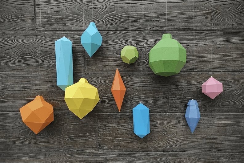 Christmas Baubles Paper Sculptures (by Creative Fabrica Crafts)