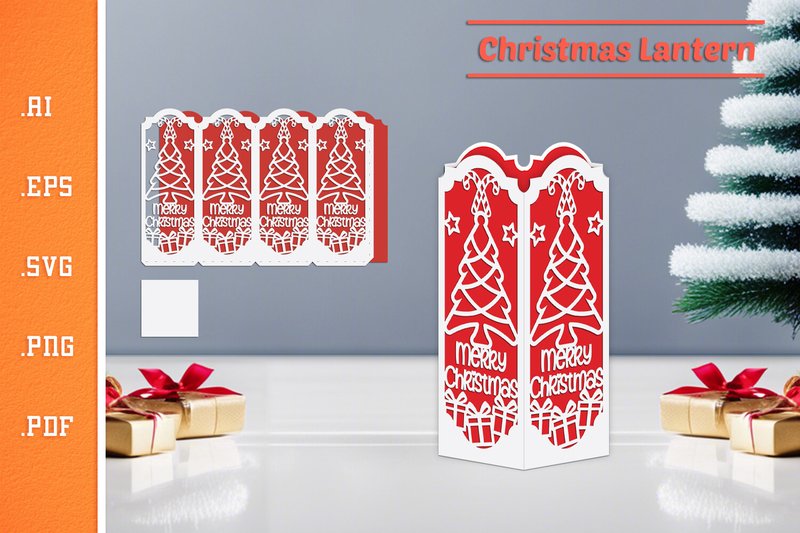Christmas Lantern - Paper Cut SVG 9 (by Slim Studio)