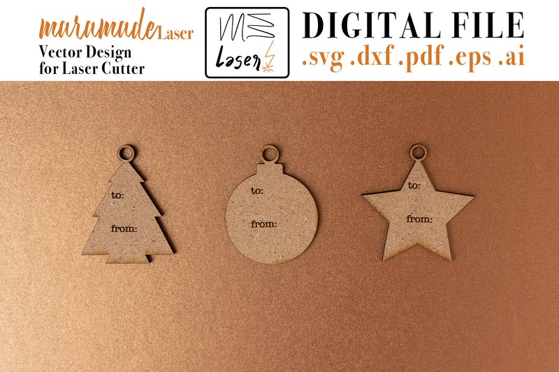 Christmas Present Cards for Laser Cutter (by MaramadeLaser)