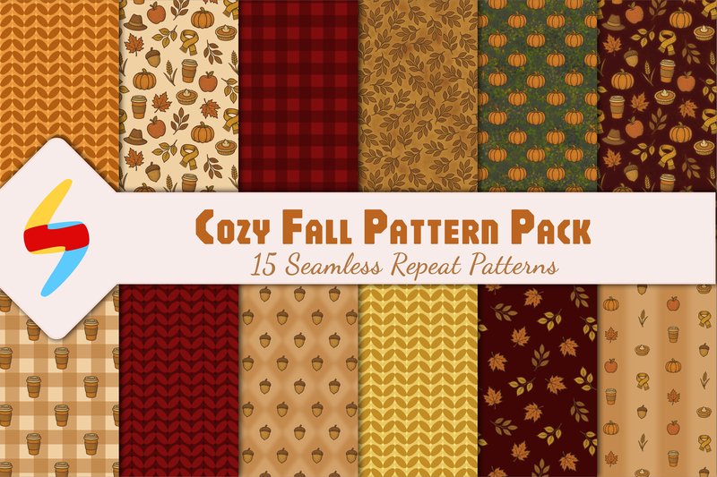Cozy Fall Seamless Patterns (by Strange Sparks)