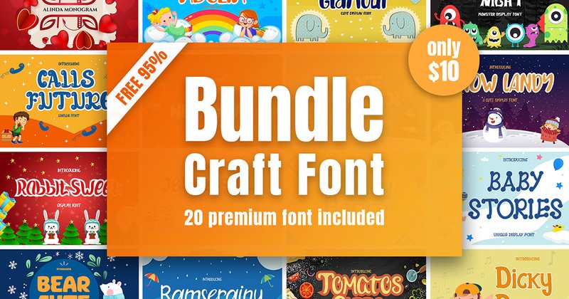 Crafting Fonts Bundle (by Alfinart)