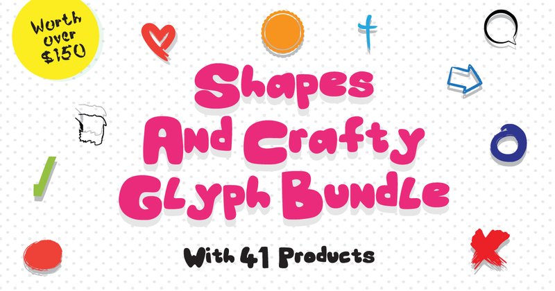 Crafting & Shapes Glyph Bundle (by GraphicsBam Fonts)