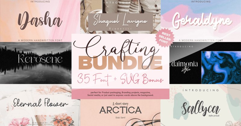 Crafting SVG and Fonts Bundle (by bhubbiberrystudio)