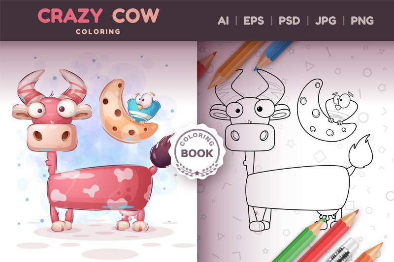 Crazy Cow - Game for Kids, Coloring Book (by rwgusev)