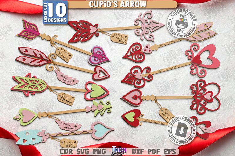 Cupid’s Arrows Laser Cut Bundle | Love (by The T Store Design)