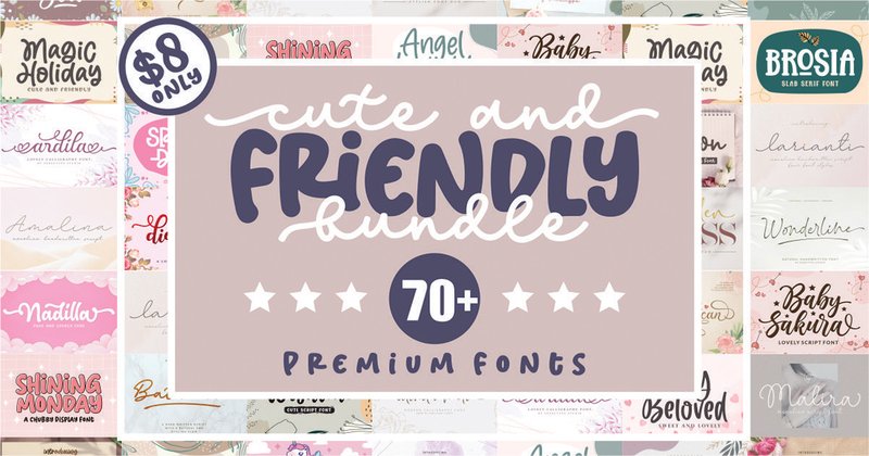 Cute and Friendly Fonts Bundle (by Subectype)