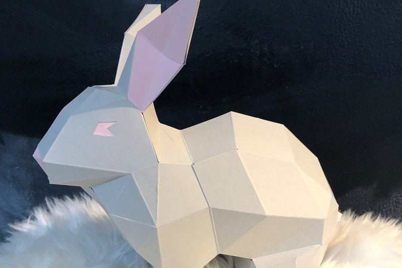 Cute Bunny Paper Sculpture (by Creative Fabrica Crafts)