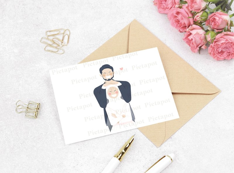 Cute Muslim Couple Wedding Illustration (by Pietapot)