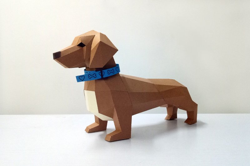 Dachshund 3D Paper Sculpture Craft (by Creative Fabrica Crafts)