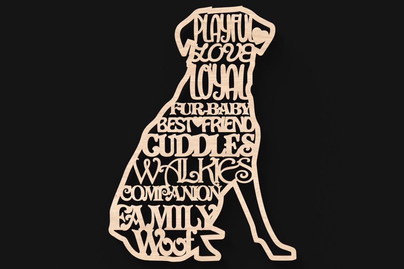 Dog Words Sign Svg Laser Cut Files (by ThemeXDigital)