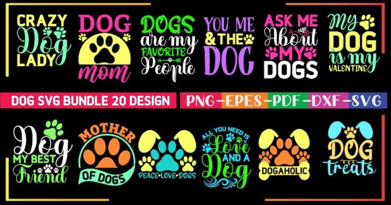 Dogs SVG T-Shirt Design Bundle (by DesignMaker)