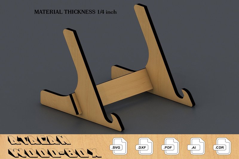 Easel Plate Stand Laser Cut Files 031 (by atacanwoodbox)