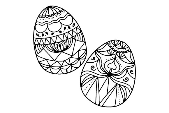 Easter Eggs - Line Art (by Creative Fabrica Crafts)