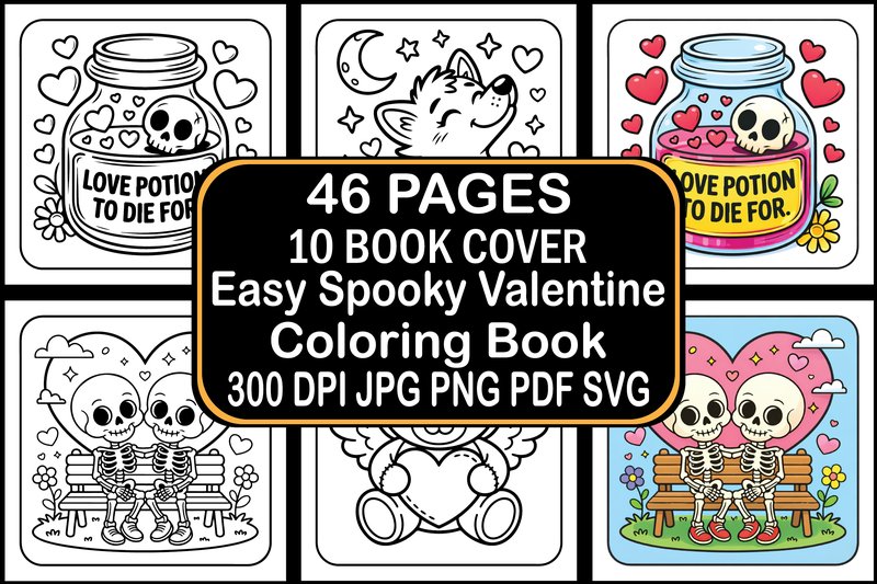Easy Spooky Valentine Coloring Book (by (US) Design Studio)