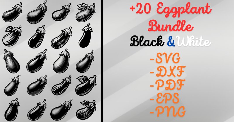 Eggplant SVG Bundle (by Artful Assetsy)