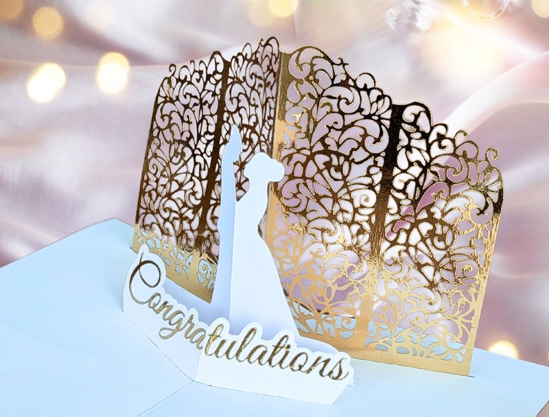 Elegant Pop-Up Wedding Card (by 3D SVG Crafts)
