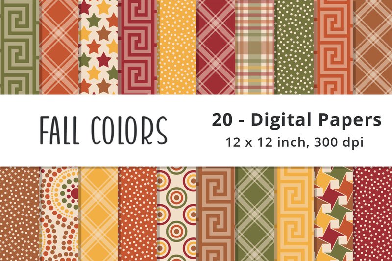 Fall Digital Scrapbook Paper (by Lemon Paper Lab)