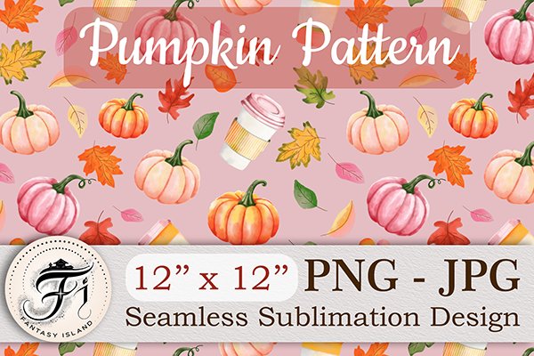 Fall Pumpkins Seamless Pattern PNG/JPG (by Fantasy Island)