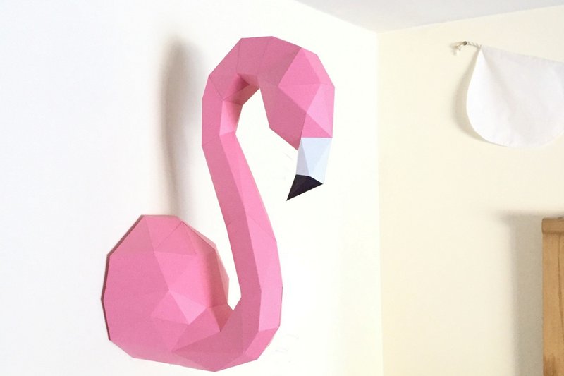 Flamingo Head Paper Sculpture (by Creative Fabrica Crafts)