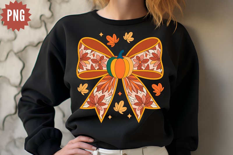 Floral Fall Bow PNG Design (by JR Design)