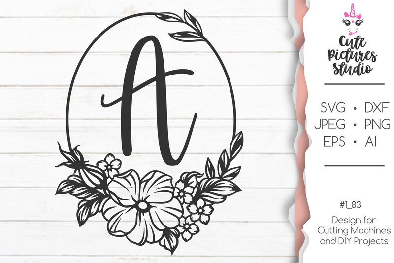 Floral Wedding Monogram Frame (by CutePicturesStudio)