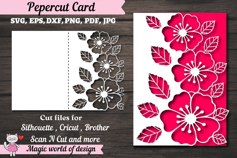 Flower Wedding Card Paper Cutting Templa (by Magic world of design)