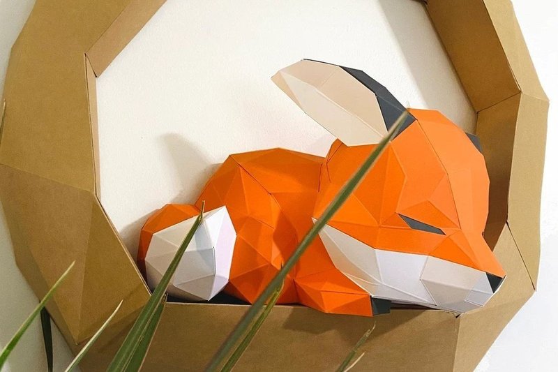 Fox on Tree Paper Sculpture (by Creative Fabrica Crafts)
