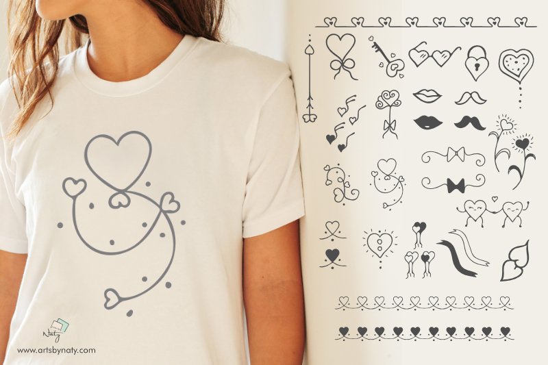 Fun Valentine’s Day Illustrations Pack (by artsbynaty)