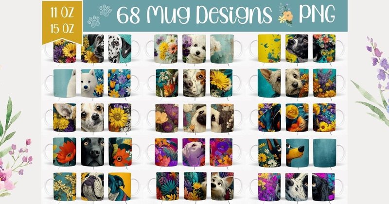 Funny Dogs Mug Designs Bundle (by Ailirel Design)