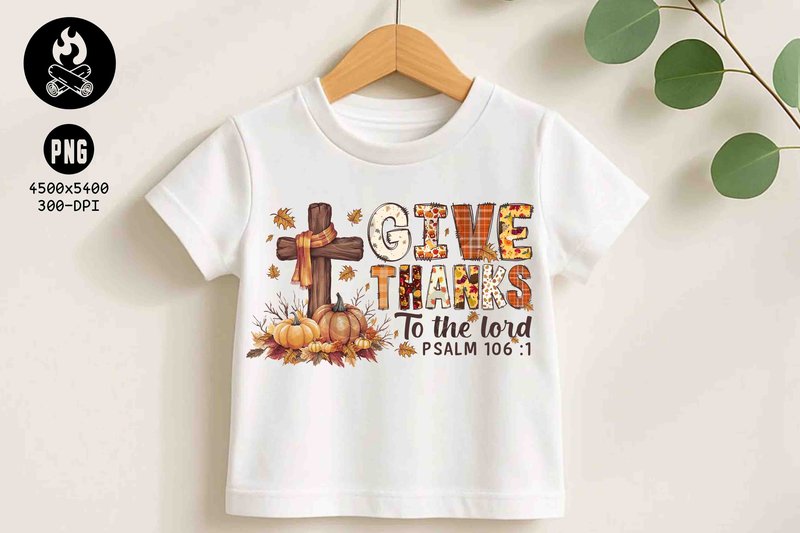Give Thanks Psalm 106:1 PNG, Fall Prayer (by Campfire Stories)