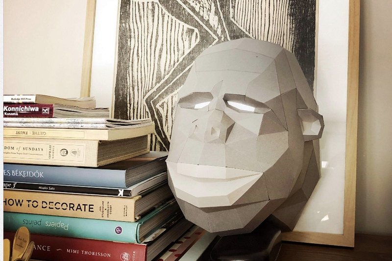 Gorilla Face Paper Sculpture (by Creative Fabrica Crafts)