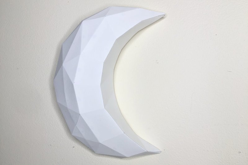 Half Moon on Wall Paper Sculpture (by Creative Fabrica Crafts)