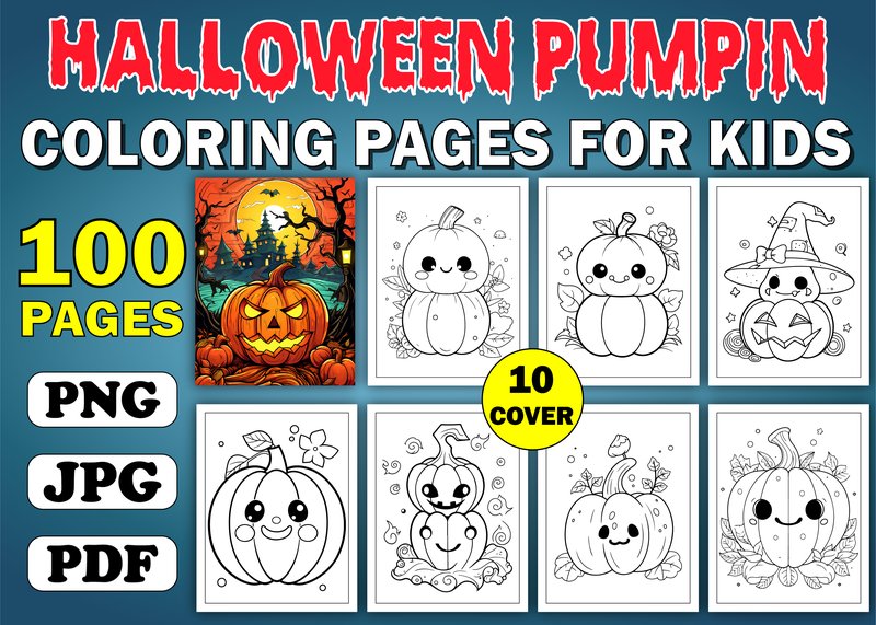 Halloween Pumpkin Coloring Book for Kids (by PLAY ZONE)