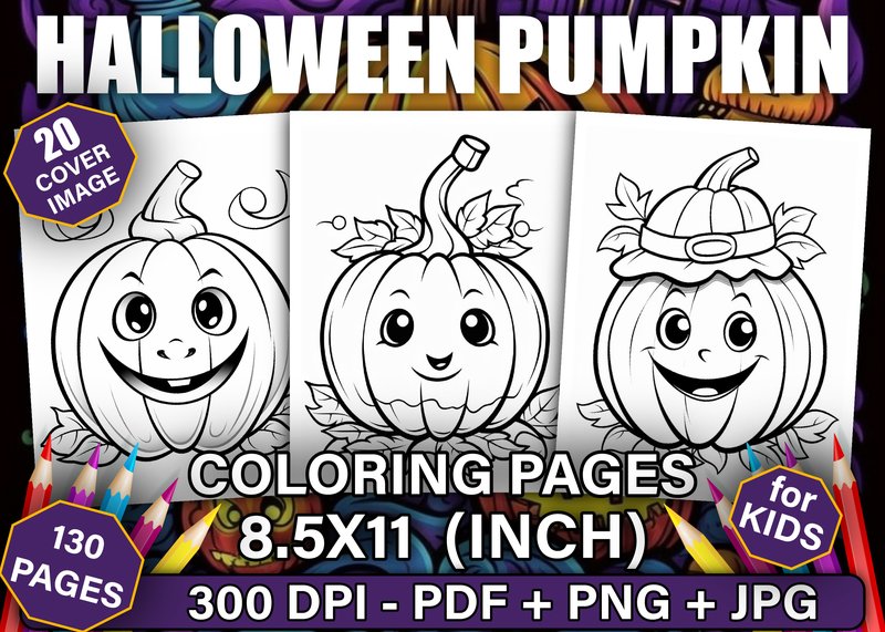 Halloween Pumpkin Coloring Pages for Kid (by E A G L E)
