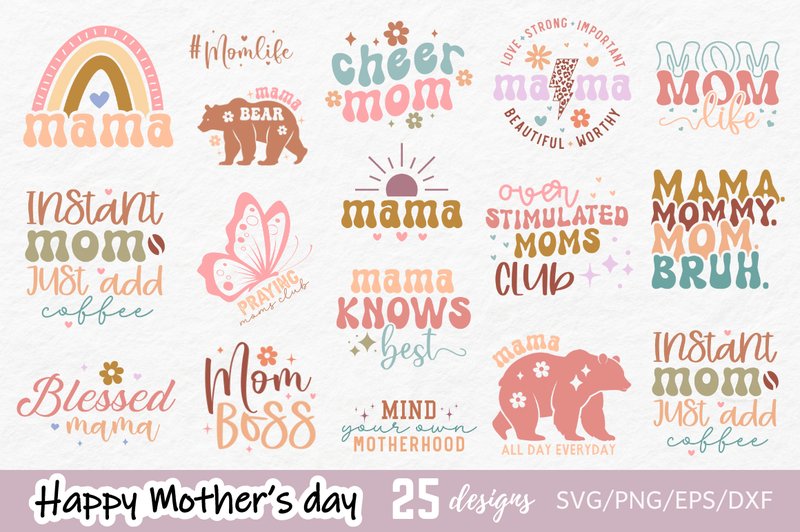 Happy Mother's Day SVG Bundle (by DelArtCreation)