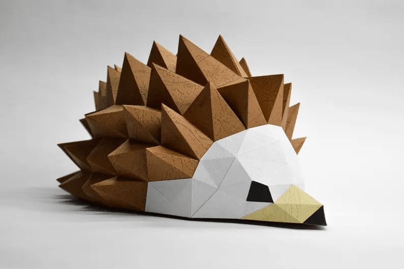Hedgehog Paper Sculpture (by Creative Fabrica Crafts)