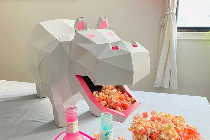 Hippo Paper Sculpture (by Creative Fabrica Crafts)