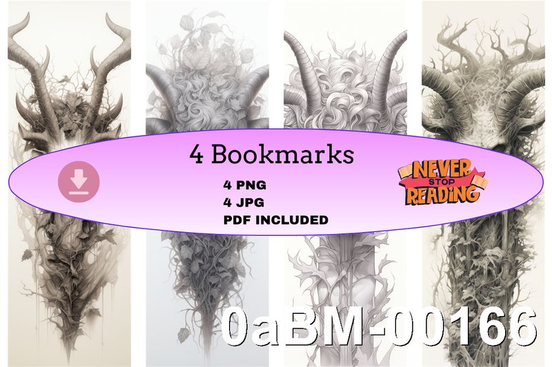 Horned Forest Spirits Bookmark Set (by Velvet.Sparrow)