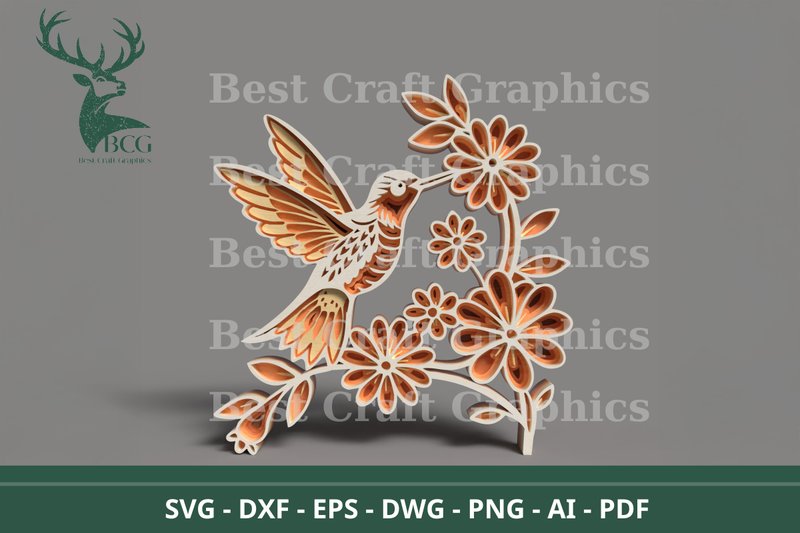 Hummingbird Laser Cut Files (by Best Craft Graphics)